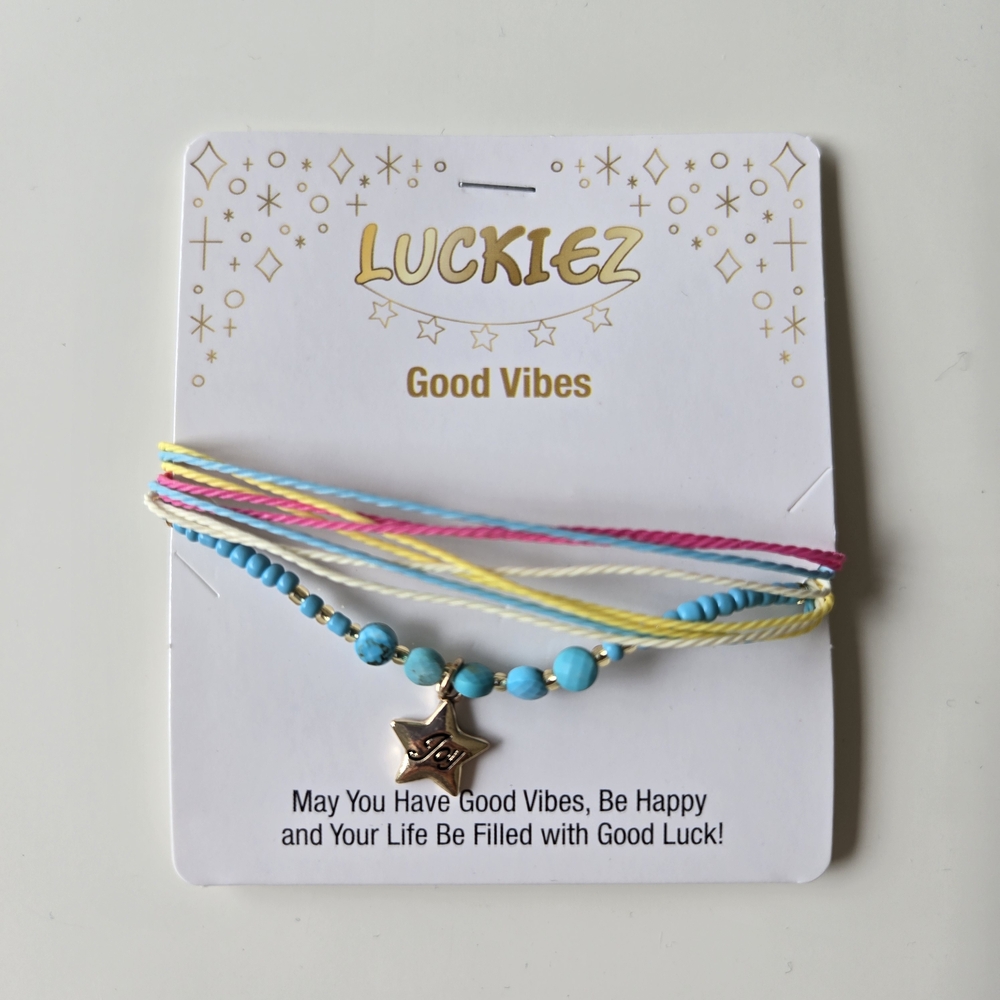 Luckiez Good Vibes Multi-Strand Adjustable Star Charm Bracelet ๐บ NWT